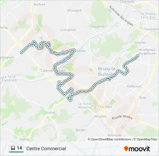14 Bus Line Map