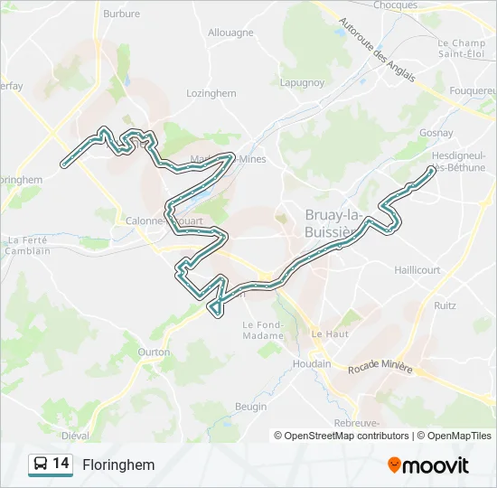 14 Bus Line Map