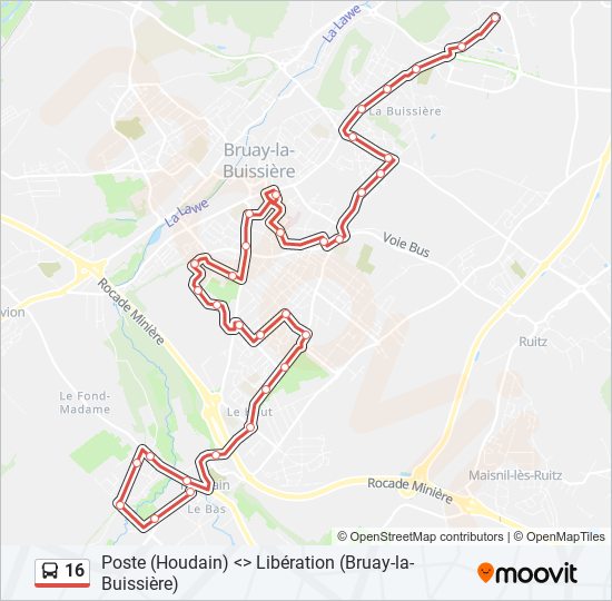 16 bus Line Map