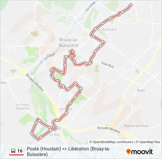 16 Bus Line Map