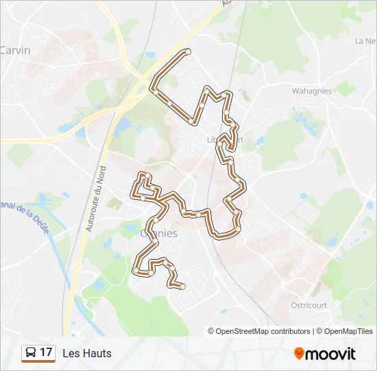 17 Bus Line Map