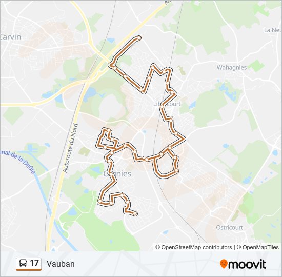 Mapa de 17 de autobús