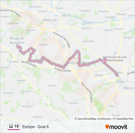 18 Bus Line Map