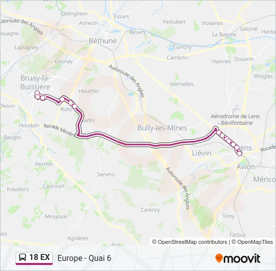 18 EX Bus Line Map