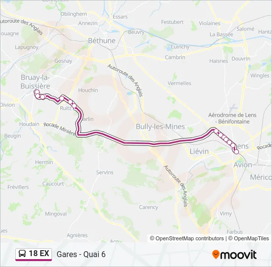 18 EX Bus Line Map