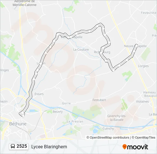 2525 Bus Line Map