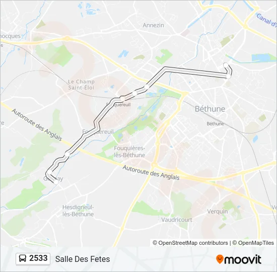 2533 Bus Line Map