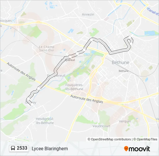 2533 Bus Line Map