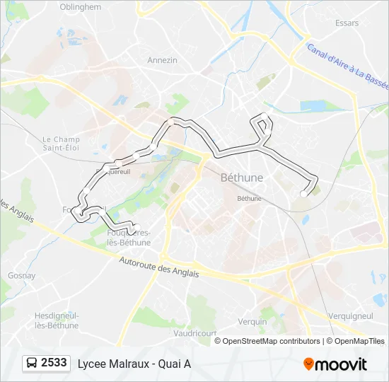 2533 Bus Line Map