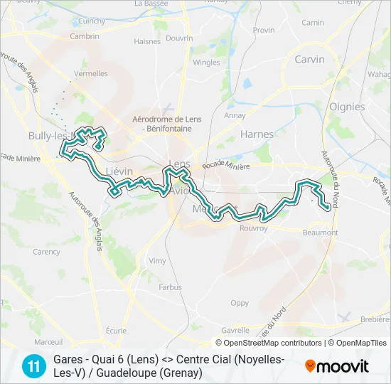 11 Bus Line Map