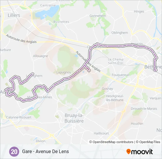 20 Bus Line Map