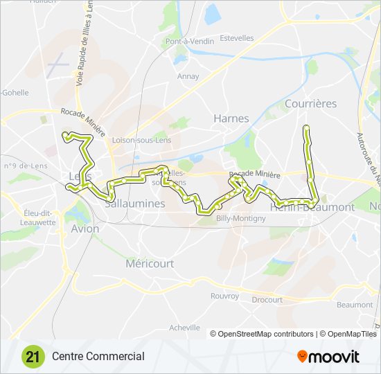 Mapa de 21 de autobús