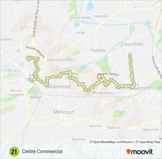 21 Bus Line Map