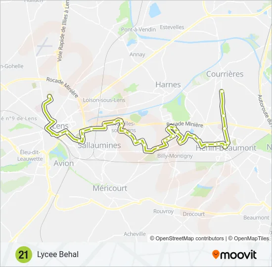 21 Bus Line Map