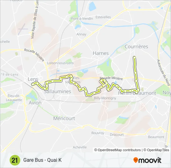 21 Bus Line Map