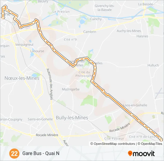 22 Bus Line Map