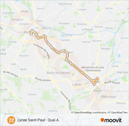 22 Bus Line Map