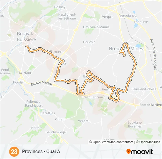 28 Bus Line Map