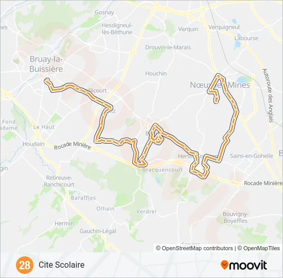 28 Bus Line Map