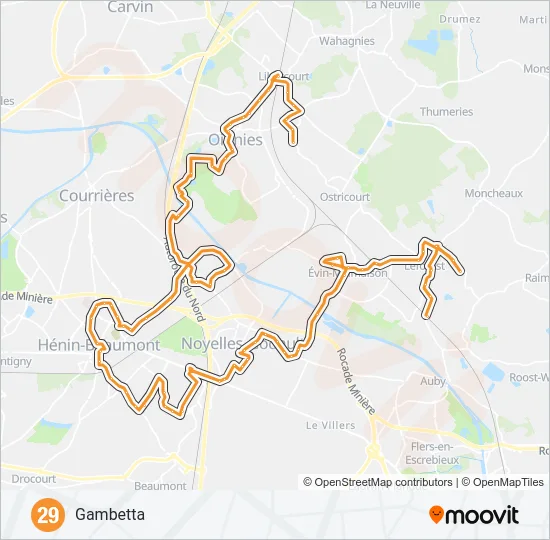 29 Bus Line Map