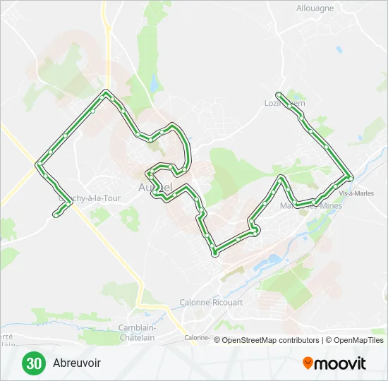 30 Bus Line Map