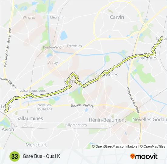33 Bus Line Map