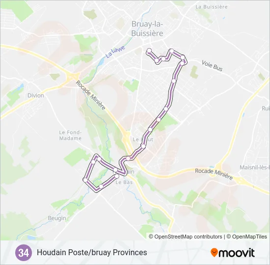 34 Bus Line Map