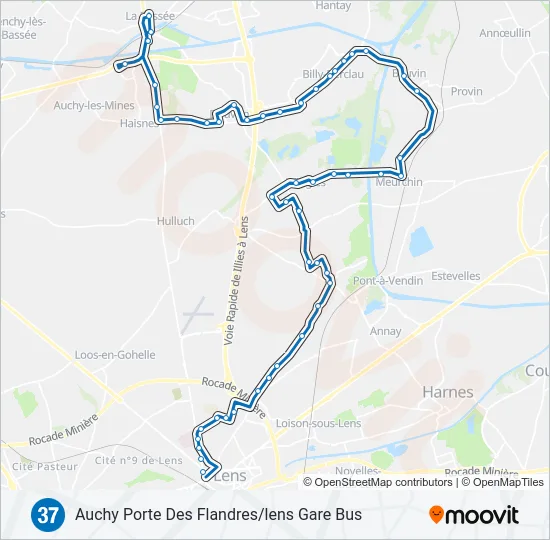 37 Bus Line Map