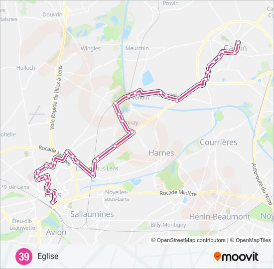39 Bus Line Map