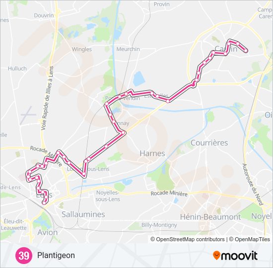 39 Bus Line Map