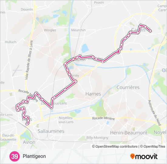 39 Bus Line Map