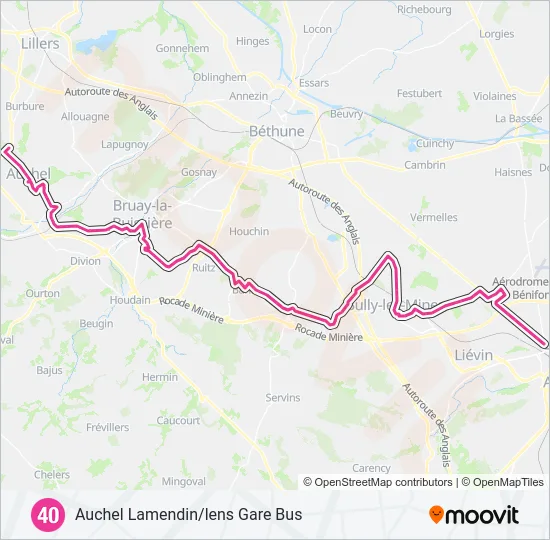 40 Bus Line Map