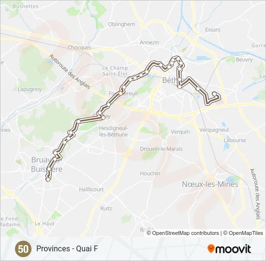 50 Bus Line Map
