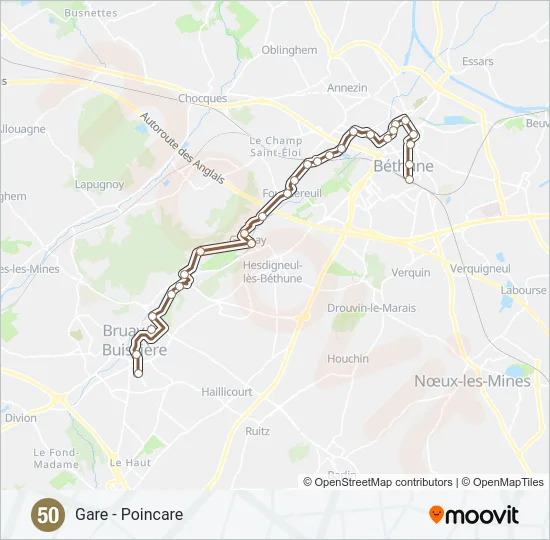50 Bus Line Map