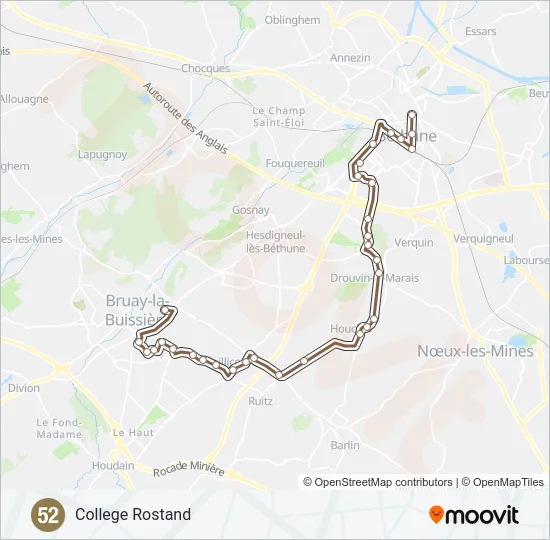 52 Bus Line Map