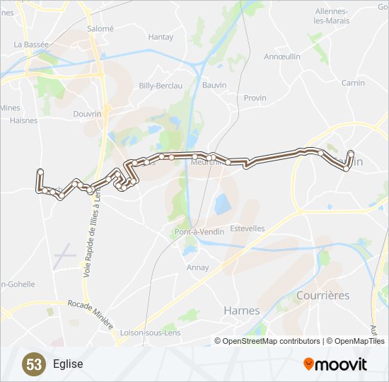 53 Bus Line Map