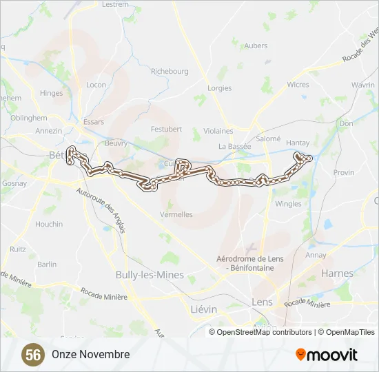56 Bus Line Map