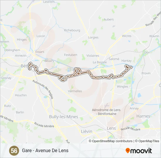 56 Bus Line Map