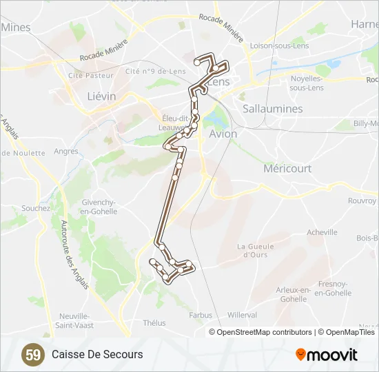 59 Bus Line Map