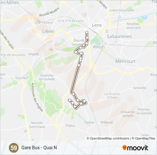 59 Bus Line Map