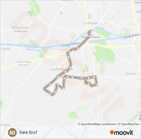 60 Bus Line Map