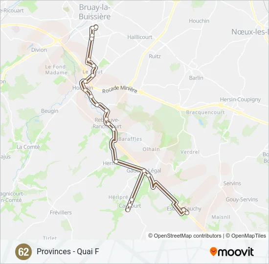 62 Bus Line Map