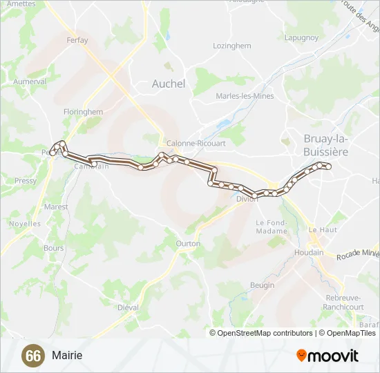 66 Bus Line Map