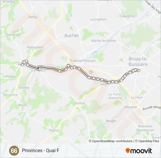 66 Bus Line Map