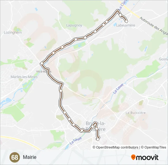 68 Bus Line Map
