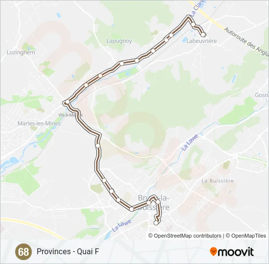 68 Bus Line Map