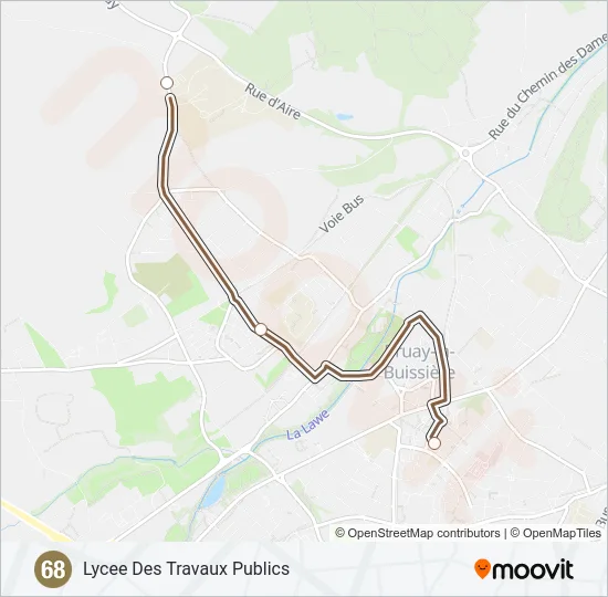 68 Bus Line Map