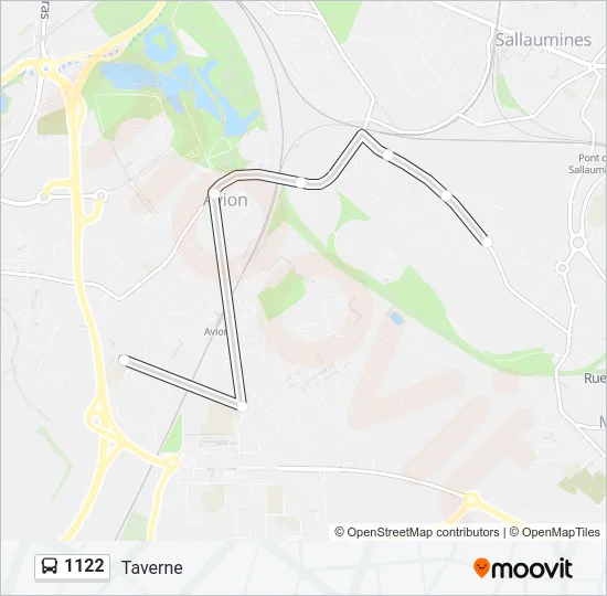 Plan de la ligne 1122 de bus