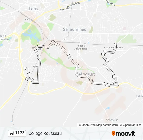 Plan de la ligne 1123 de bus