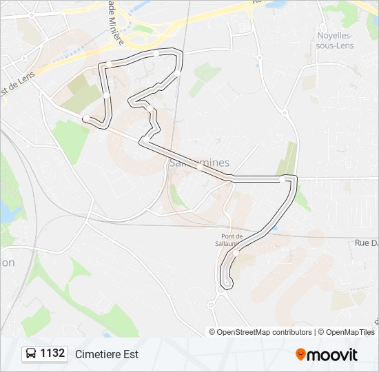 Mapa de 1132 de autobús